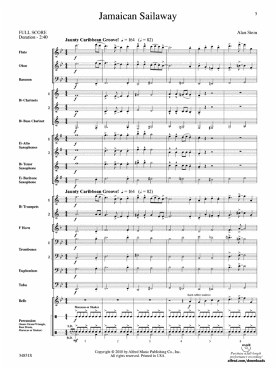 Jamaican Sailaway Concert Band scores gallery preview page 2