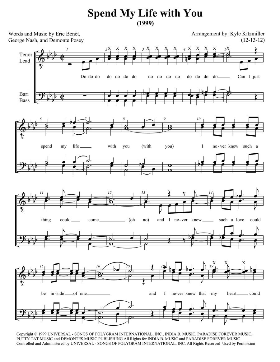 Spend My Life With You TTBB scores gallery preview page 1