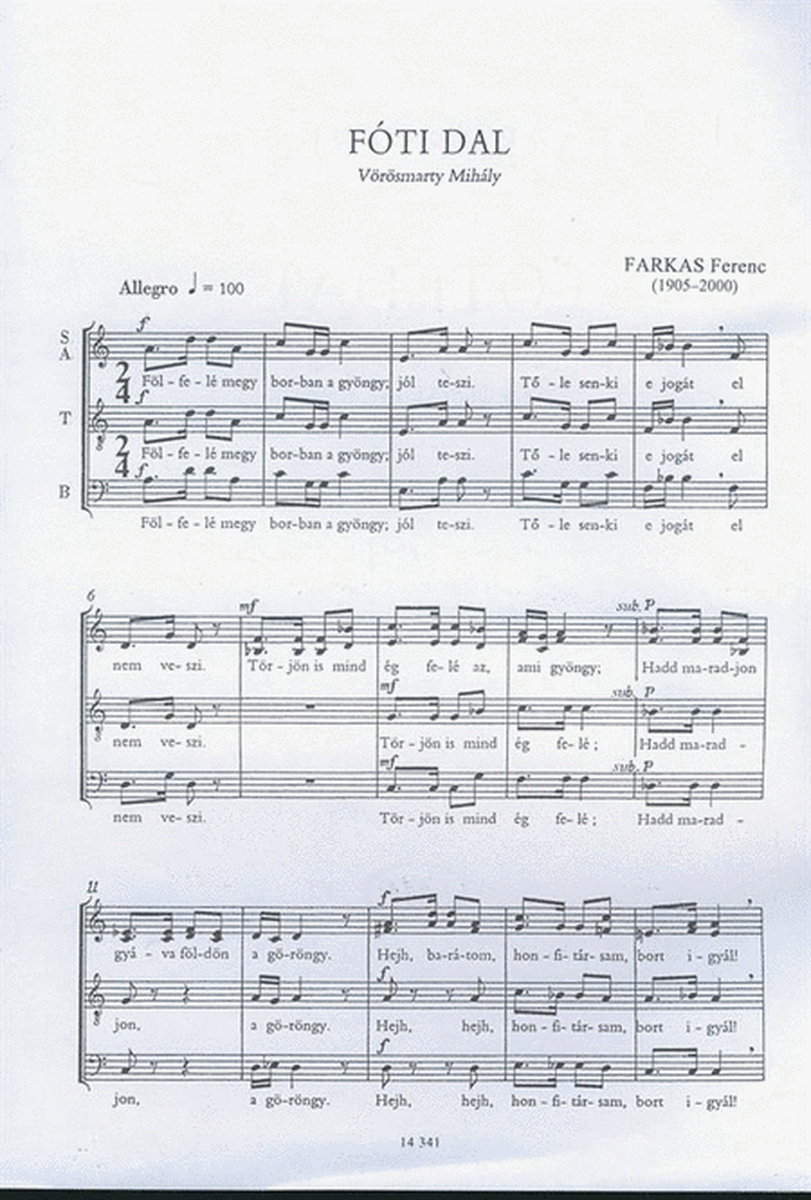 Fóti dal - für gemischten Chor