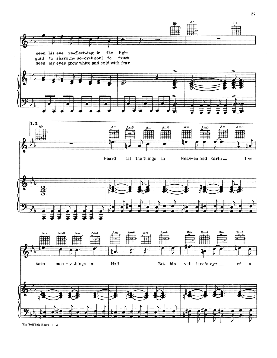 The Tell-Tale Heart Piano, Vocal, Guitar scores gallery preview page 2