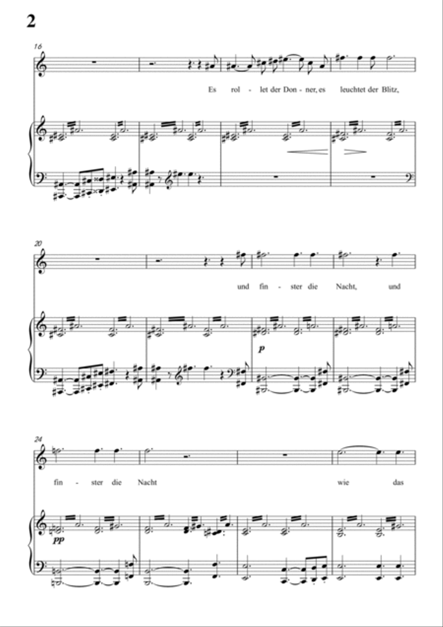 Schubert-Die junge nonne in A minor,for Vocal and Piano Voice scores gallery preview page 3