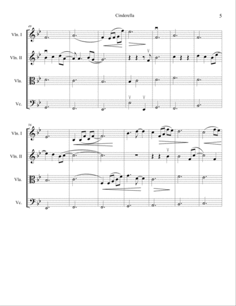 Cinderella Cinderella String Quartet scores gallery preview page 6
