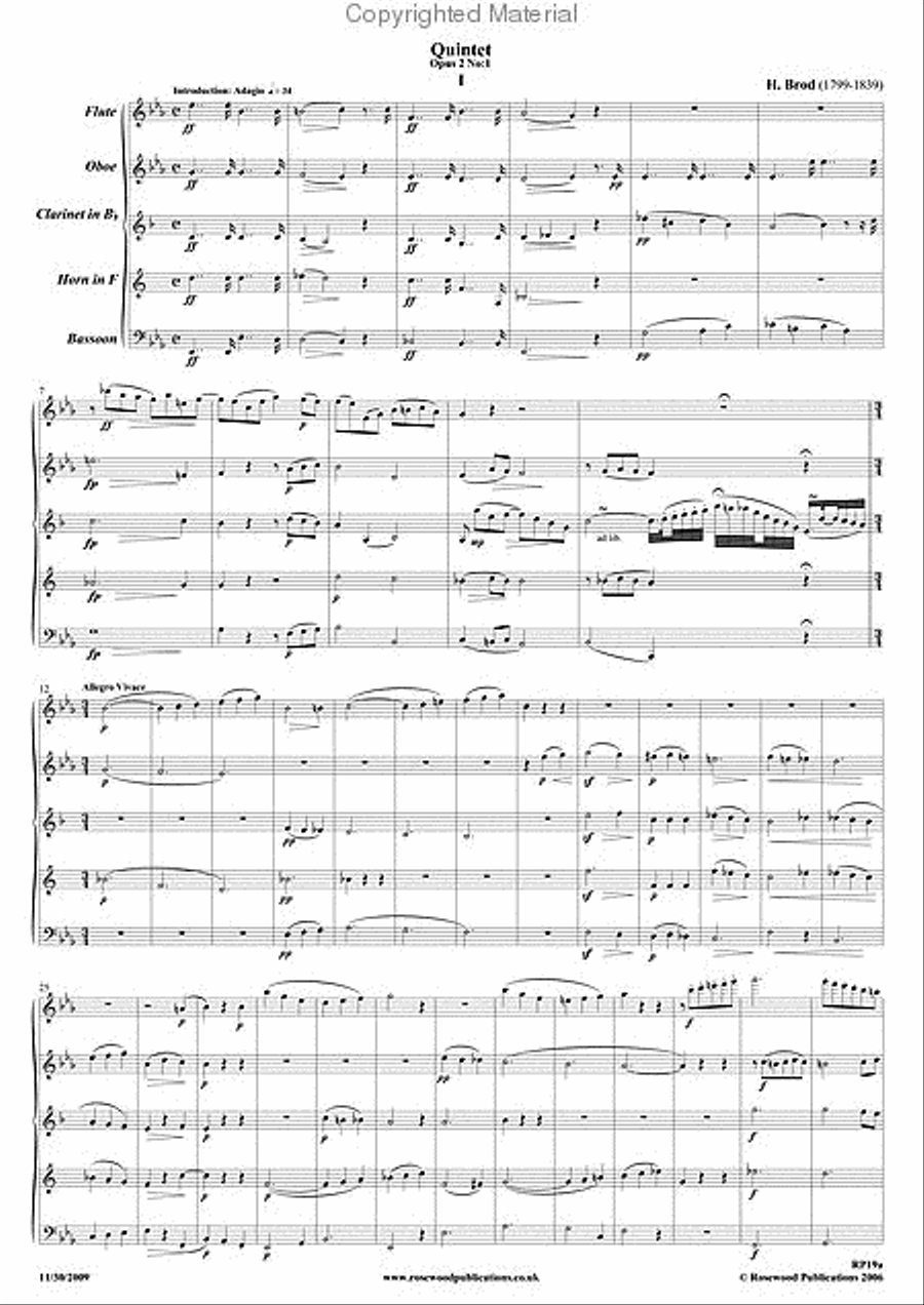 Wind Quintet, Op. 2, No. 1 Woodwind Quintet scores gallery preview page 2