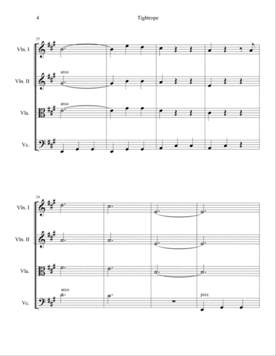 Tightrope Tightrope String Quartet scores gallery preview page 6