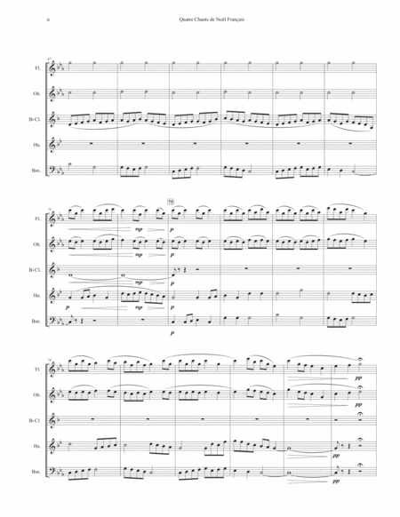Quatre Chants de Noël Français (Four French Carols) for Woodwind Quintet image number null