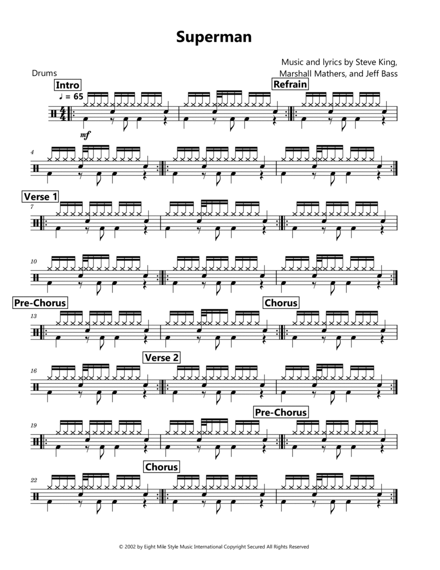 Superman Drum Set scores gallery preview page 1