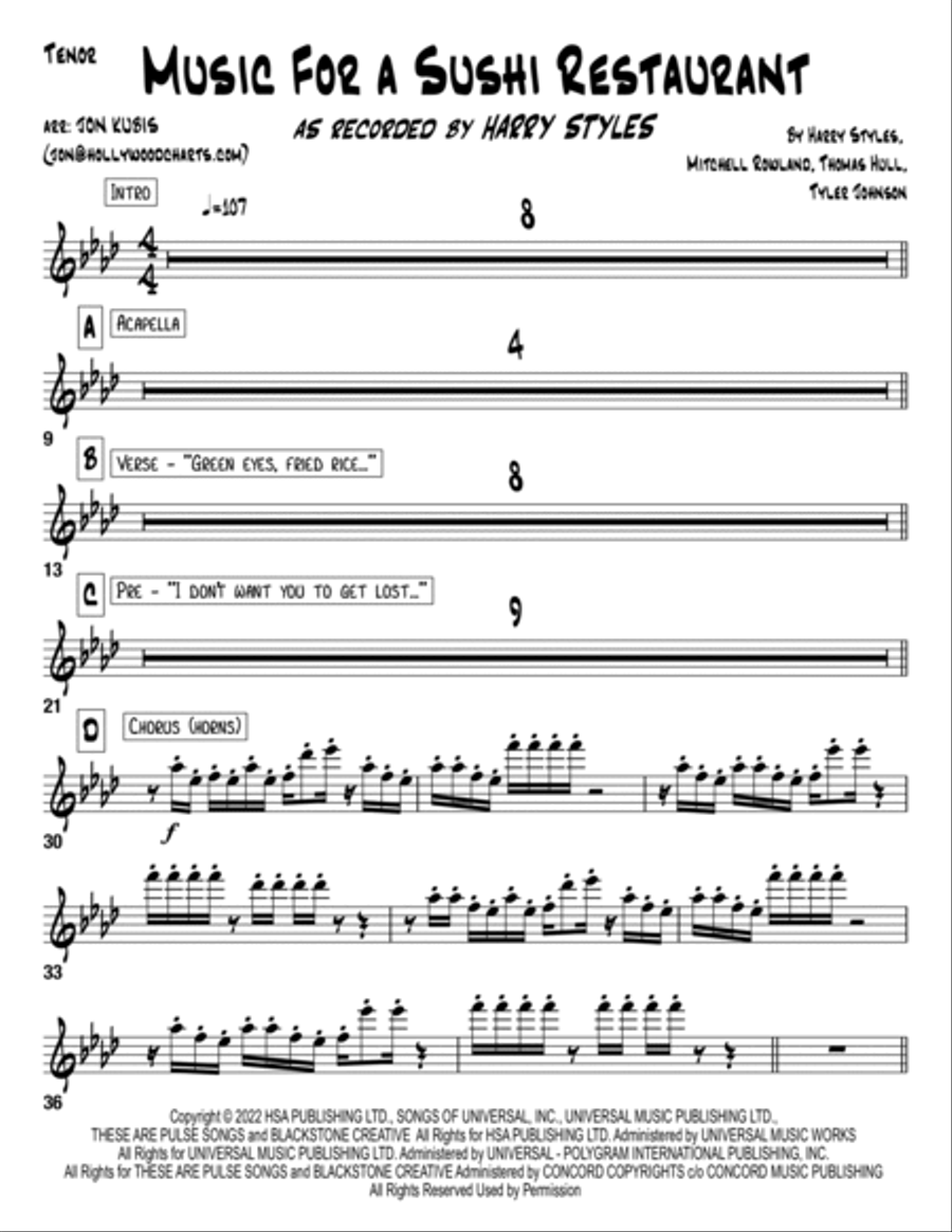 Music For A Sushi Restaurant Voice scores gallery preview page 4