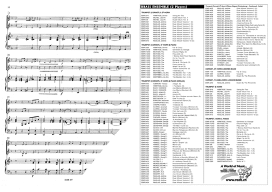 Ave Verum (Mozart) / Trumpet Tune (Purcell) / Hochzeitsmarsch (Mendelssohn) Brass Ensemble scores gallery preview page 5