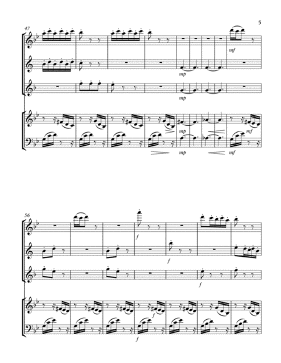 In The Woods for mixed quintet Small Ensemble scores gallery preview page 5