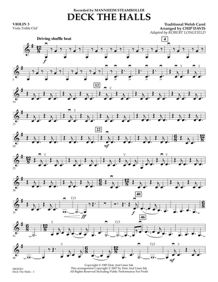 Deck the Halls (Mannheim Steamroller) - Violin 3 (Viola T.C.)