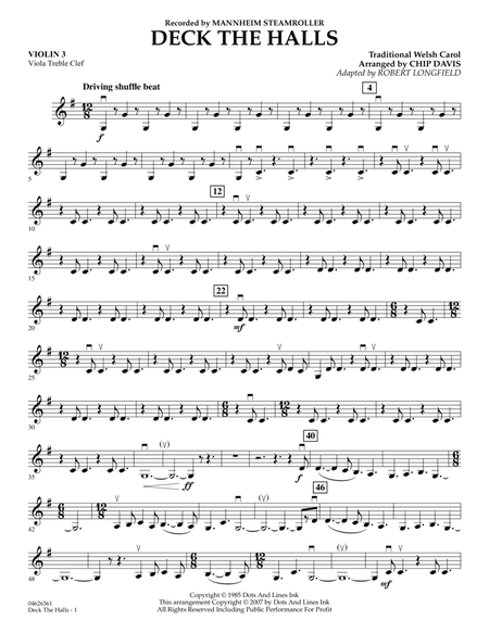 Deck the Halls (Mannheim Steamroller) - Violin 3 (Viola T.C.)