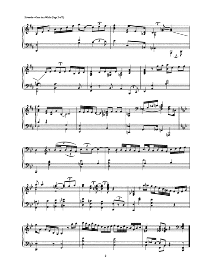 Once in a While Piano Solo scores gallery preview page 2