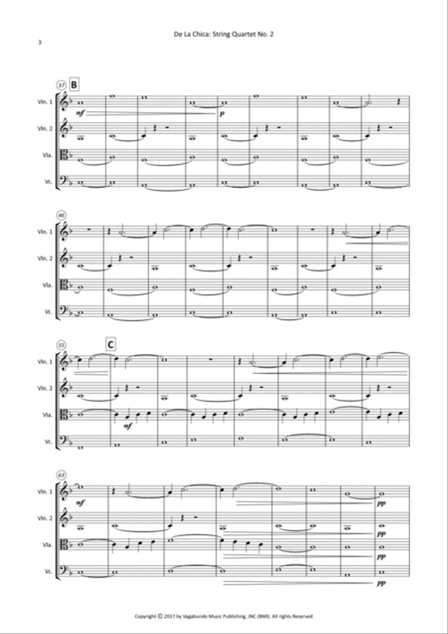De La Chica: String Quartet Op. 7, No. 2 - Score Only String Quartet scores gallery preview page 5