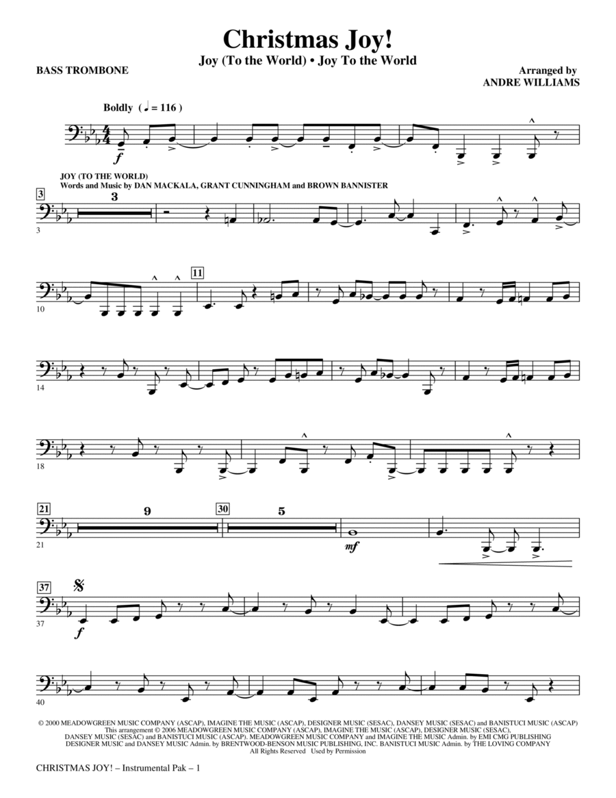 Christmas Joy! - Bass Trombone Choir scores gallery preview page 1