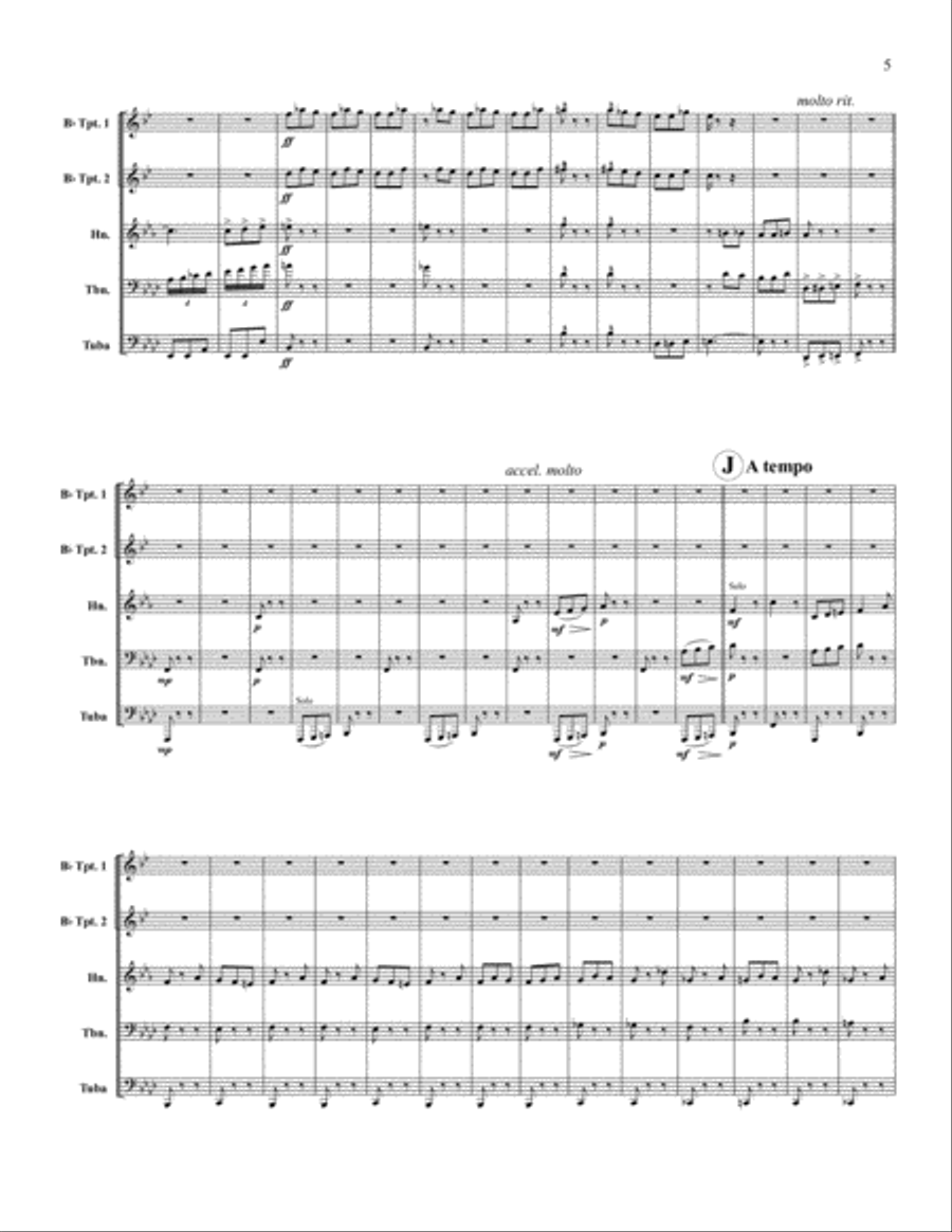 The Sorcerer's Apprentice Brass Quintet scores gallery preview page 5