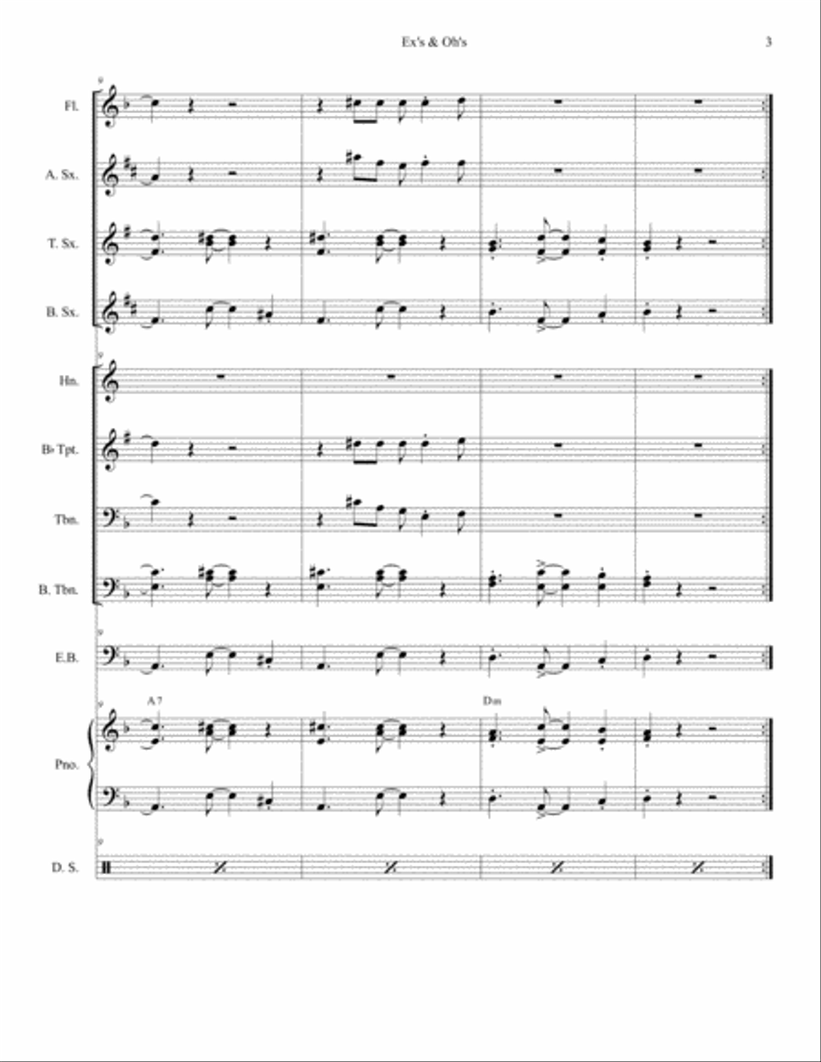 Ex's & Oh's Ex's & Oh's Jazz Ensemble scores gallery preview page 3