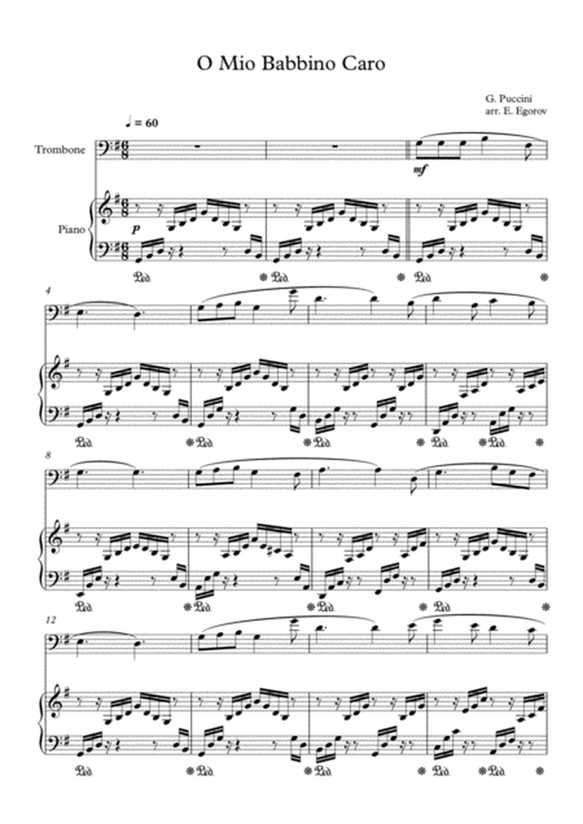 O Mio Babbino Caro, Giacomo Puccini, For Trombone & Piano image number null