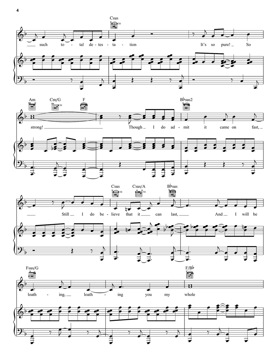 What Is This Feeling? (from Wicked) Piano, Vocal, Guitar scores gallery preview page 4