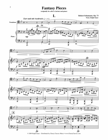 Fantasy Pieces, Opus 73 for Trombone and Piano