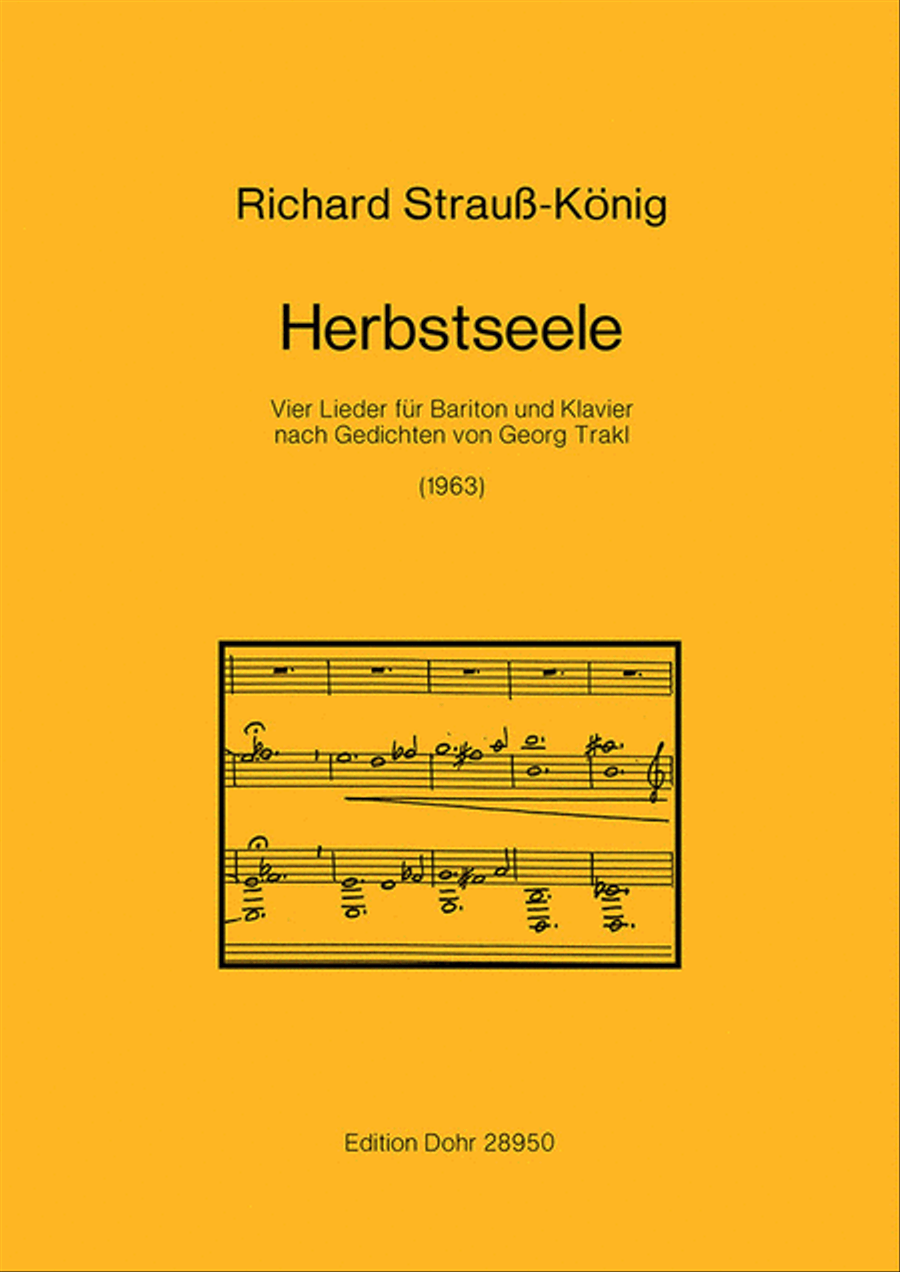 Herbstseele (1963) -Vier Lieder für Bariton und Klavier nach Gedichten von Georg Trakl- Baritone Voice scores gallery preview page 1