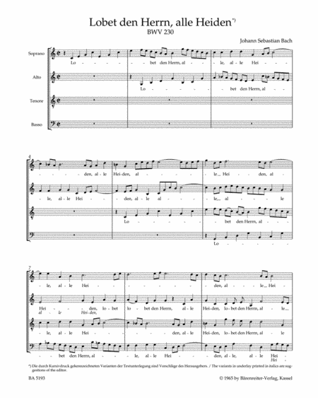 Lobet den Herrn, alle Heiden, BWV 230