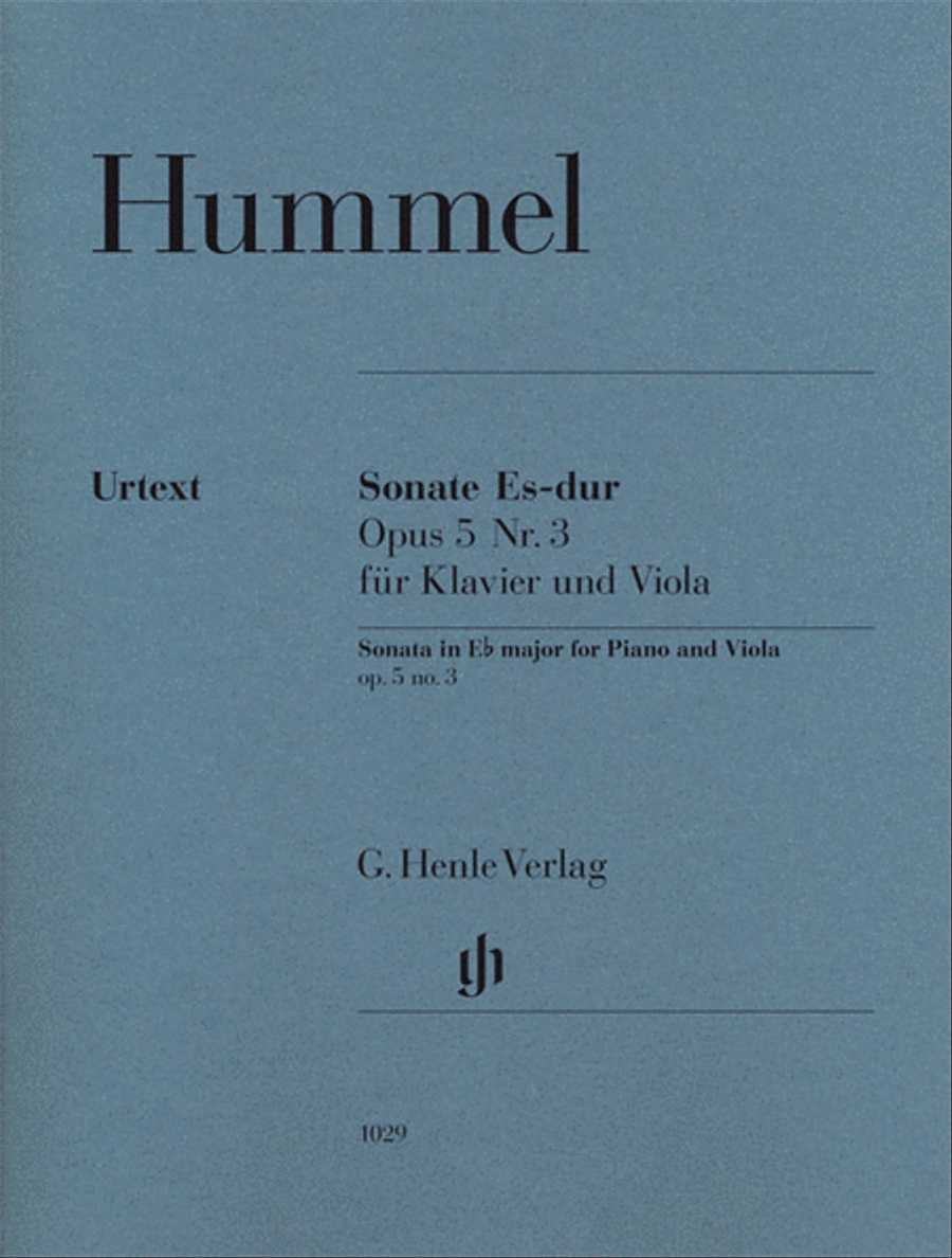 Sonata for Piano and Viola in E-flat Major, Op. 5, No. 3