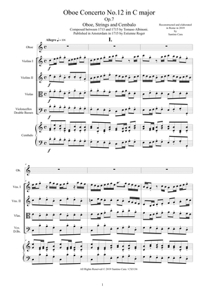 Albinoni - Oboe Concerto No.12 in C major Op.7 for Oboe, Strings and Cembalo