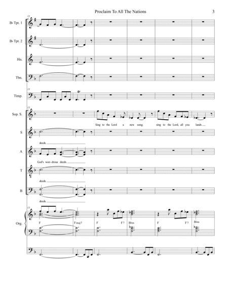 Proclaim To All The Nations (Full Score w/parts) image number null