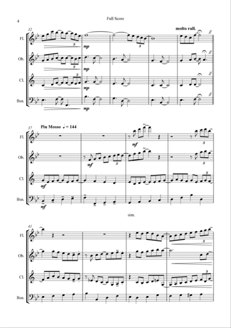 Pachelbel's Canon - in a Jazz Style - for Woodwind Quartet Pachelbel's Canon - in a Jazz Style - for Woodwind Quartet Woodwind Quartet scores gallery preview page 6