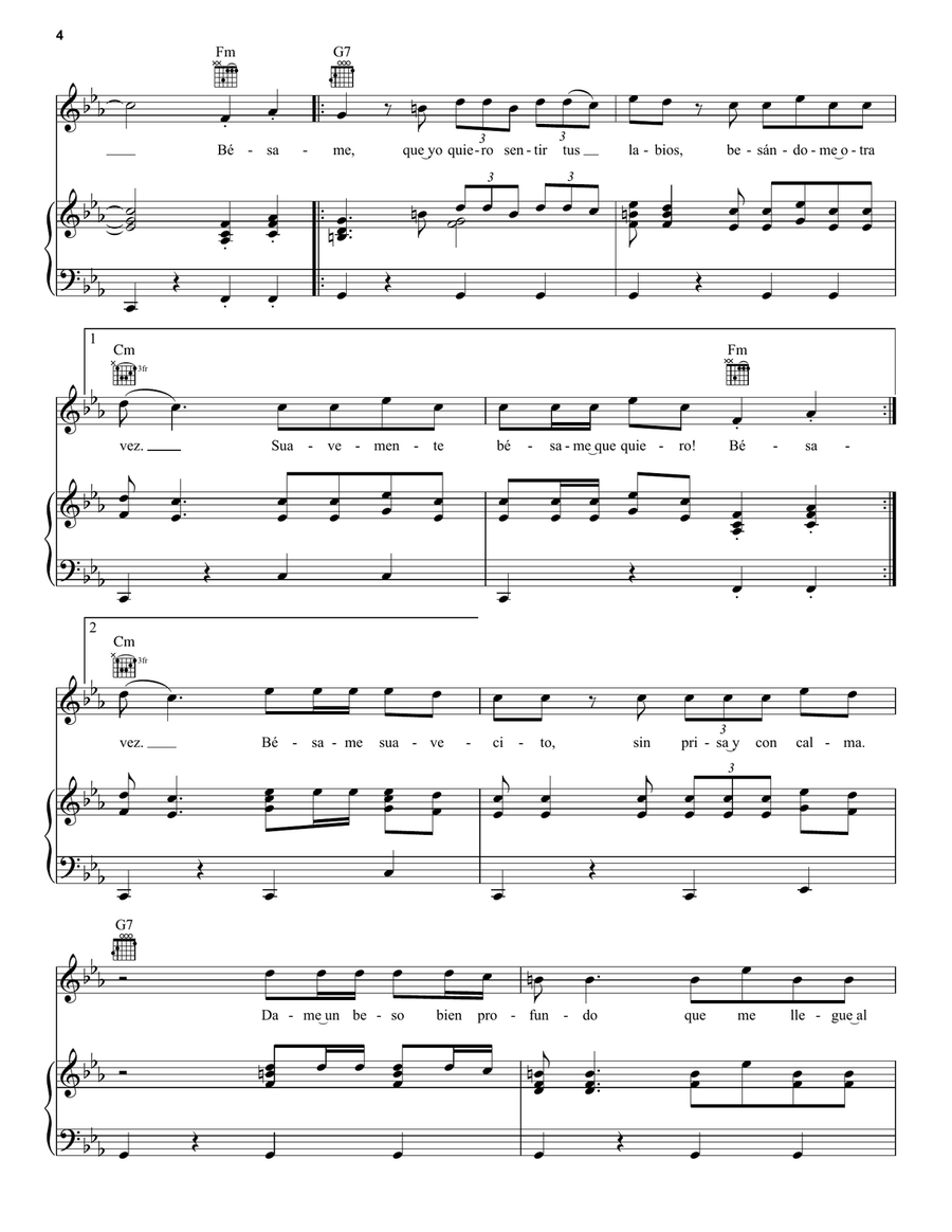 Suavemente Piano, Vocal, Guitar scores gallery preview page 4