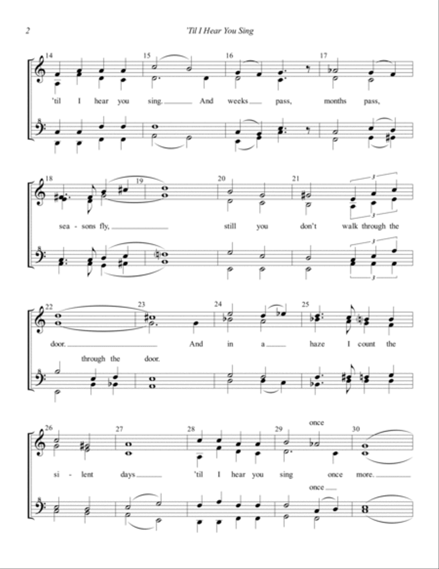 'Til I Hear You Sing (from Love Never Dies) (arr. Theodore Hicks) SSAA scores gallery preview page 2