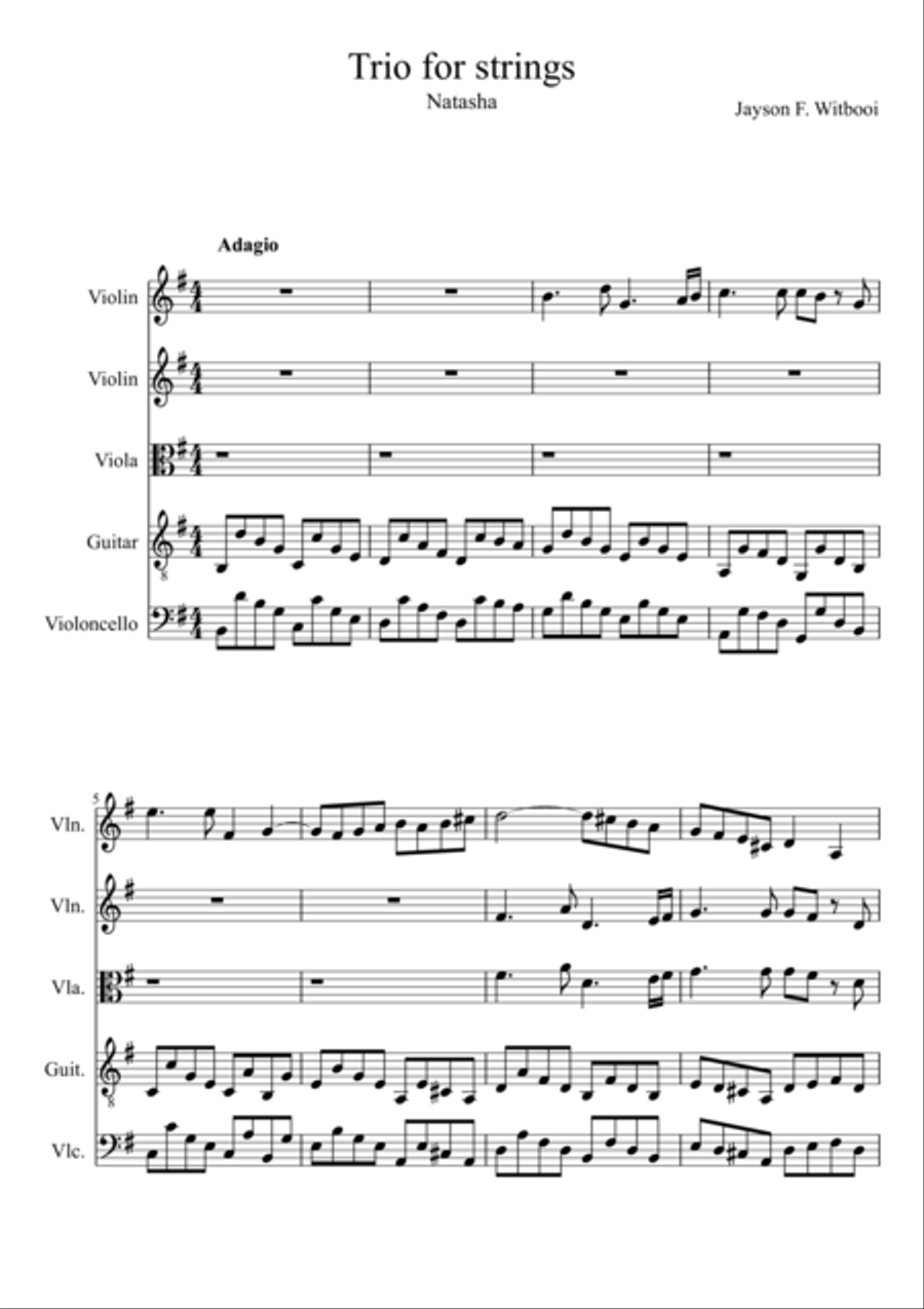 Guitar Trio 3 I mov Tranquilo Small Ensemble scores gallery preview page 1