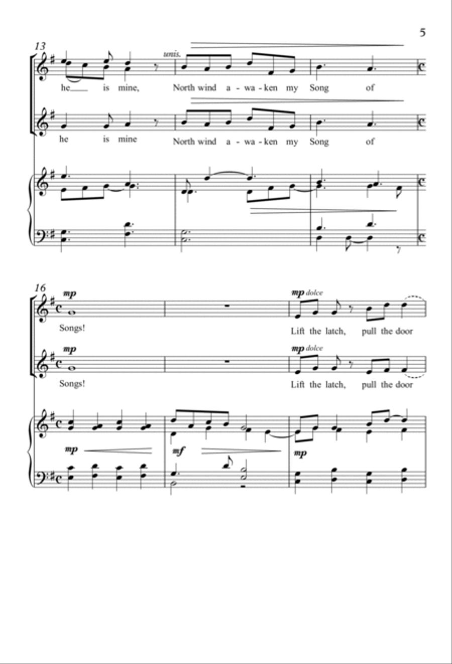 Come Into My Garden SSA scores gallery preview page 3