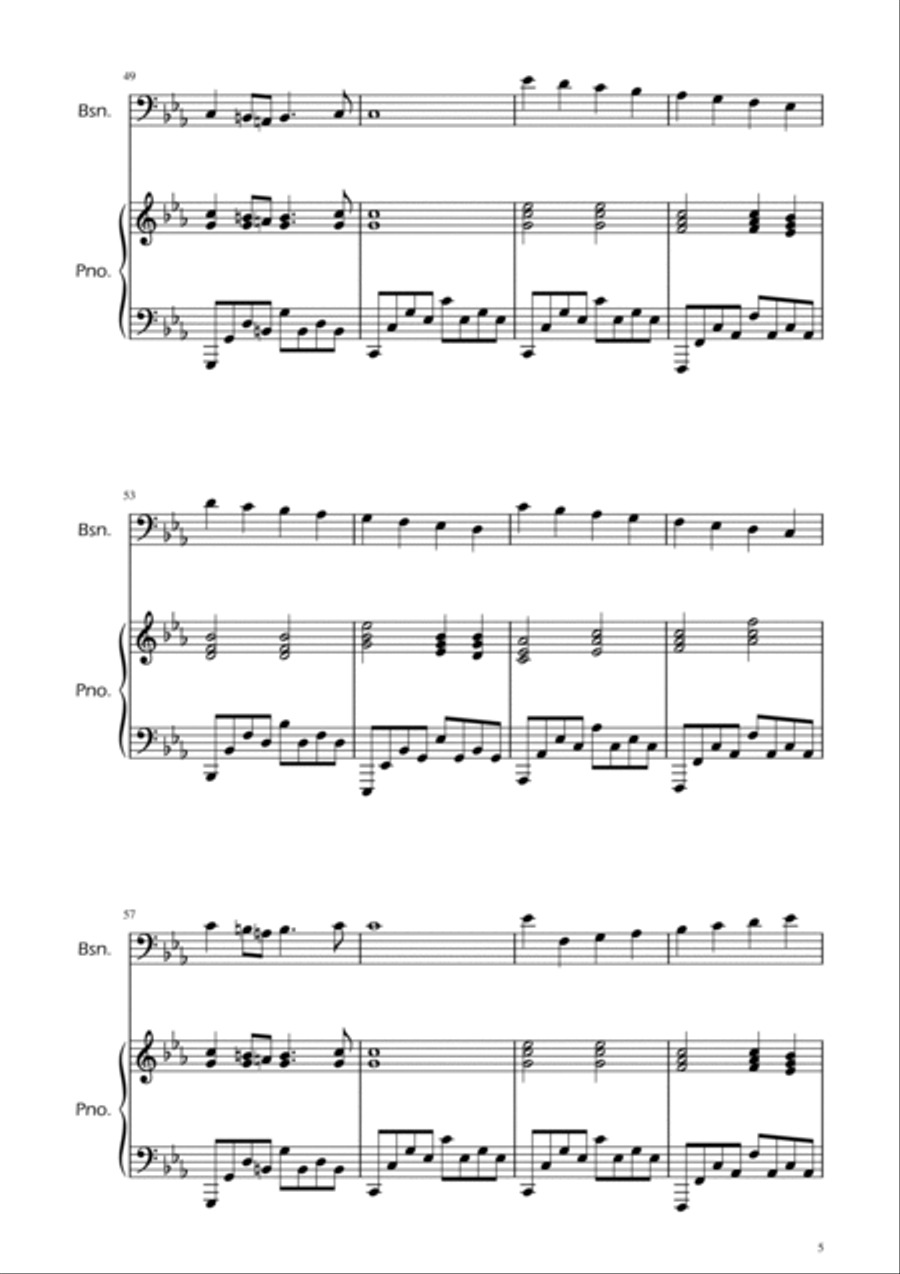 Passacaglia - Handel/Halvorsen - Easy Bassoon Solo w/ Piano Chamber Music scores gallery preview page 5