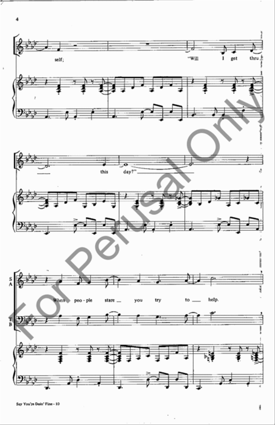 Say You're Doin' Fine 4-Part scores gallery preview page 4