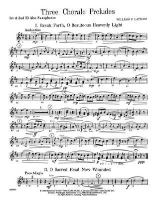 Three Chorale Preludes: 1st & 2nd E-flat Alto Saxophone