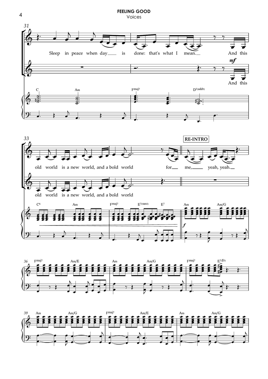 Feeling Good - Score Only Jazz Ensemble scores gallery preview page 4