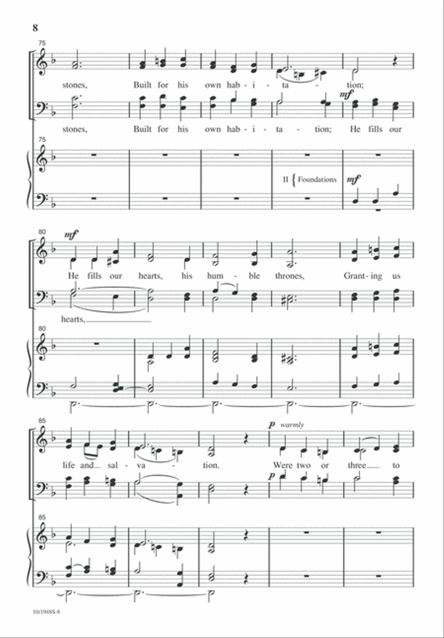 Built on a Rock, the Church Shall Stand 4-Part scores gallery preview page 8