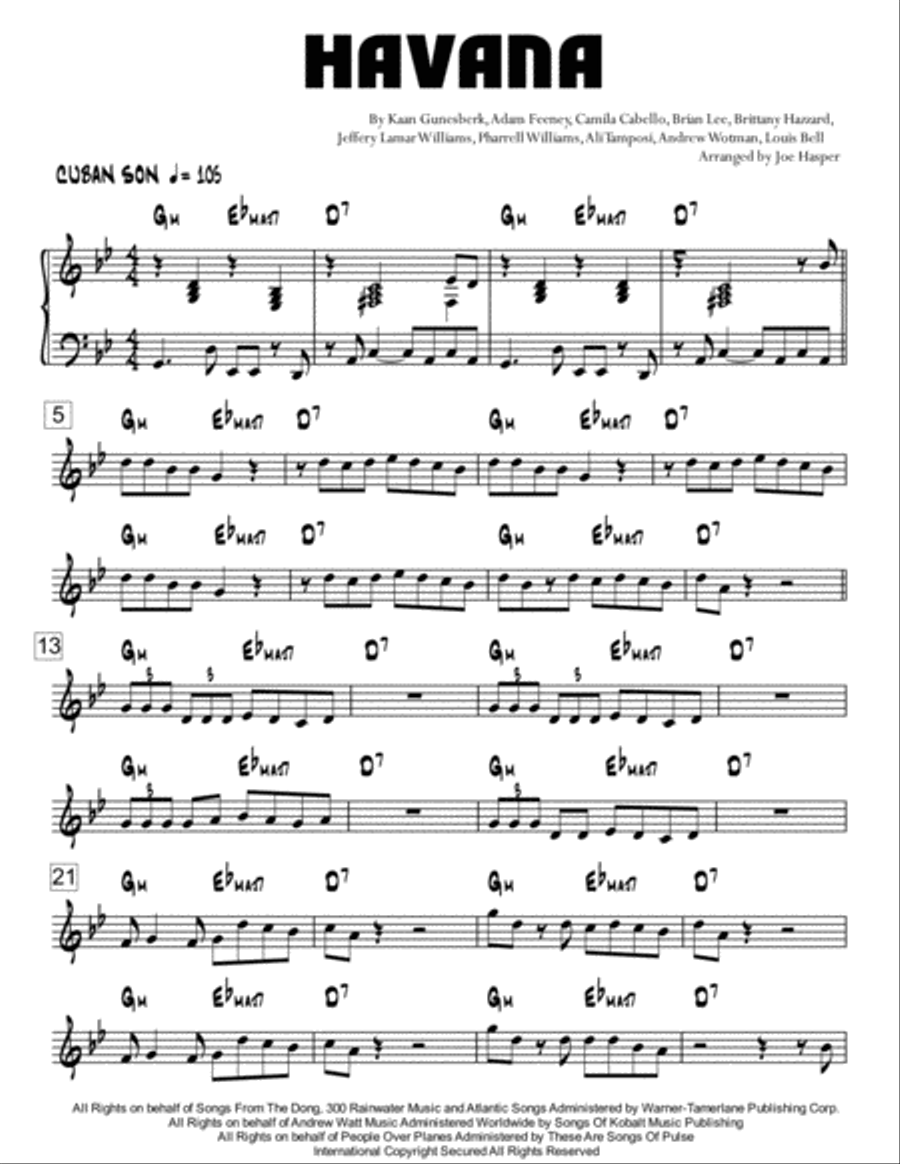 Havana Piano Solo scores gallery preview page 2