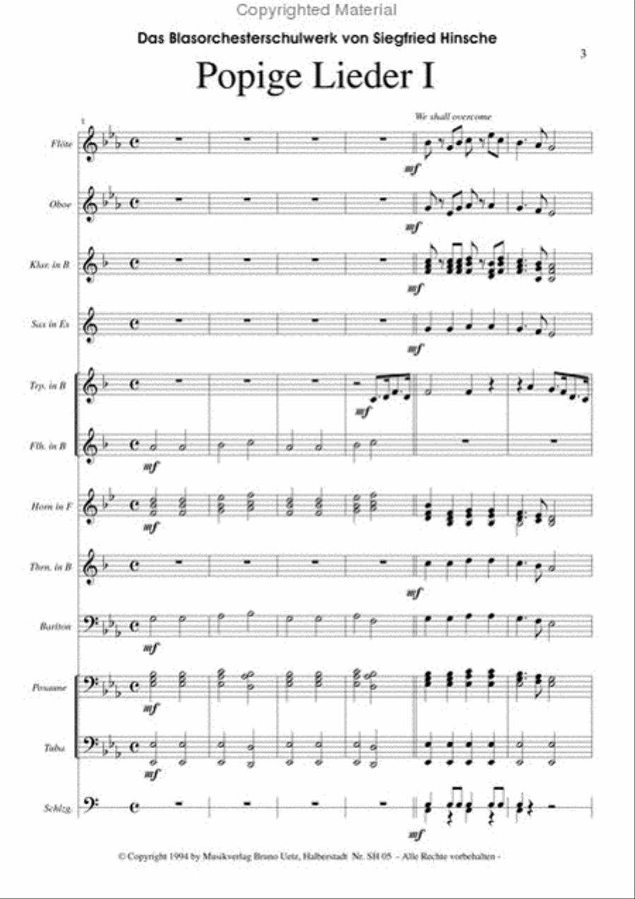 Popular Songs Concert Band scores gallery preview page 2