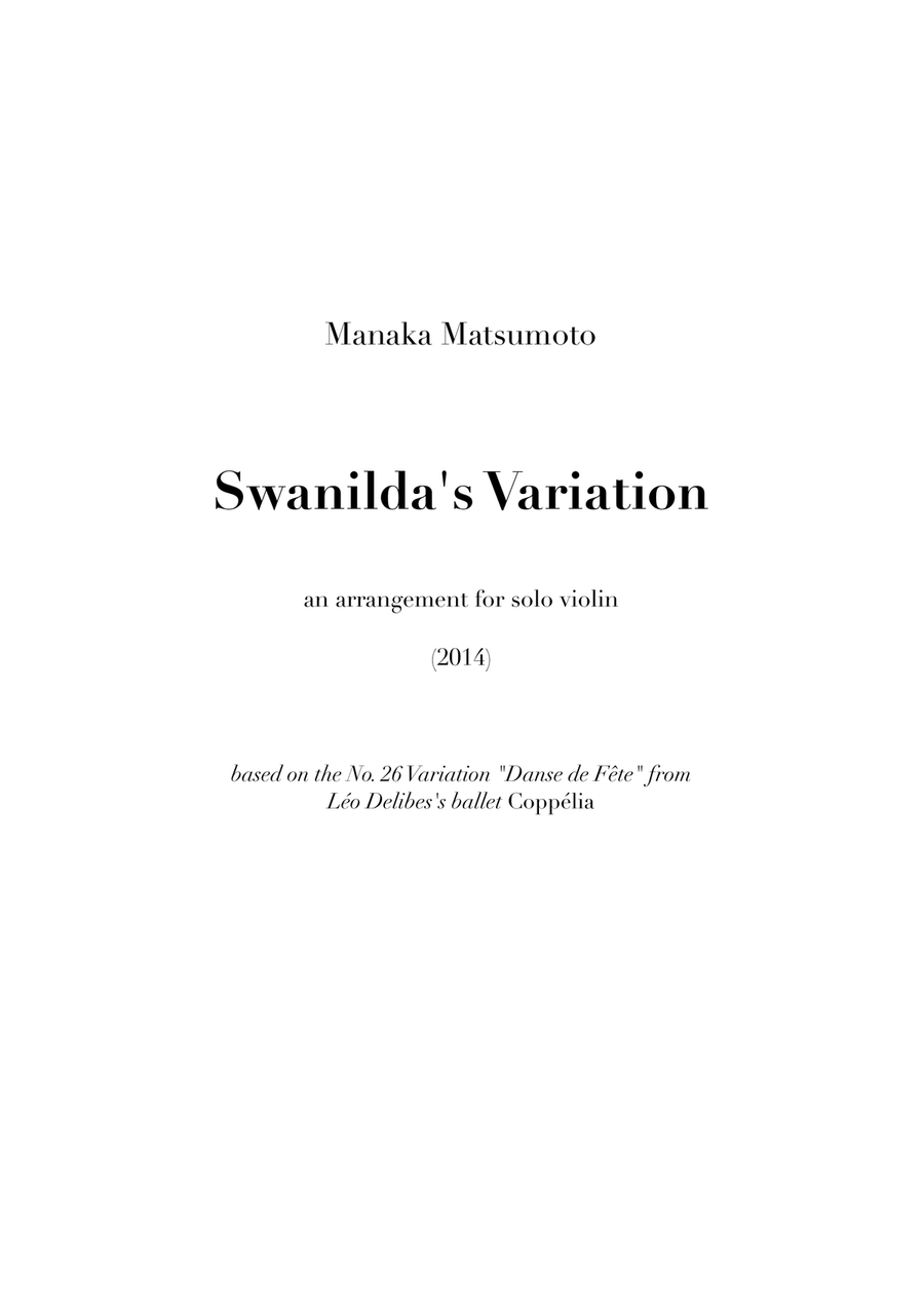 Coppélia - Swanilda's Variation for solo violin Violin Solo scores gallery preview page 1