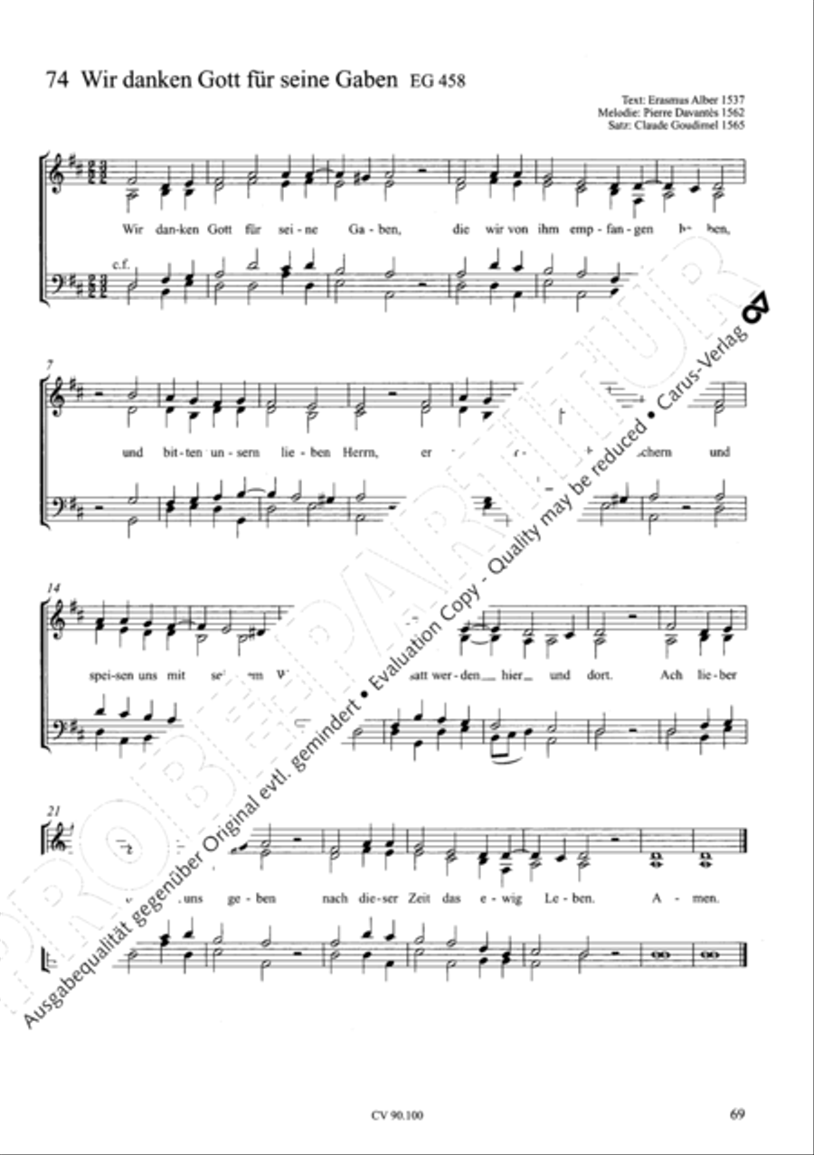 Chorsatze zum Evangelischen Gesangbuch Choir scores gallery preview page 74