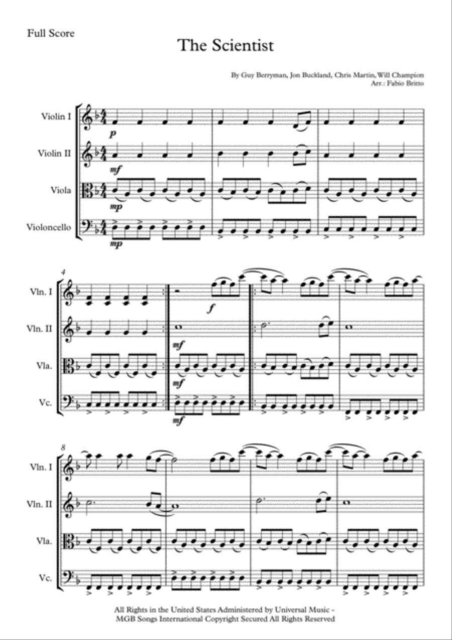 The Scientist String Quartet scores gallery preview page 1