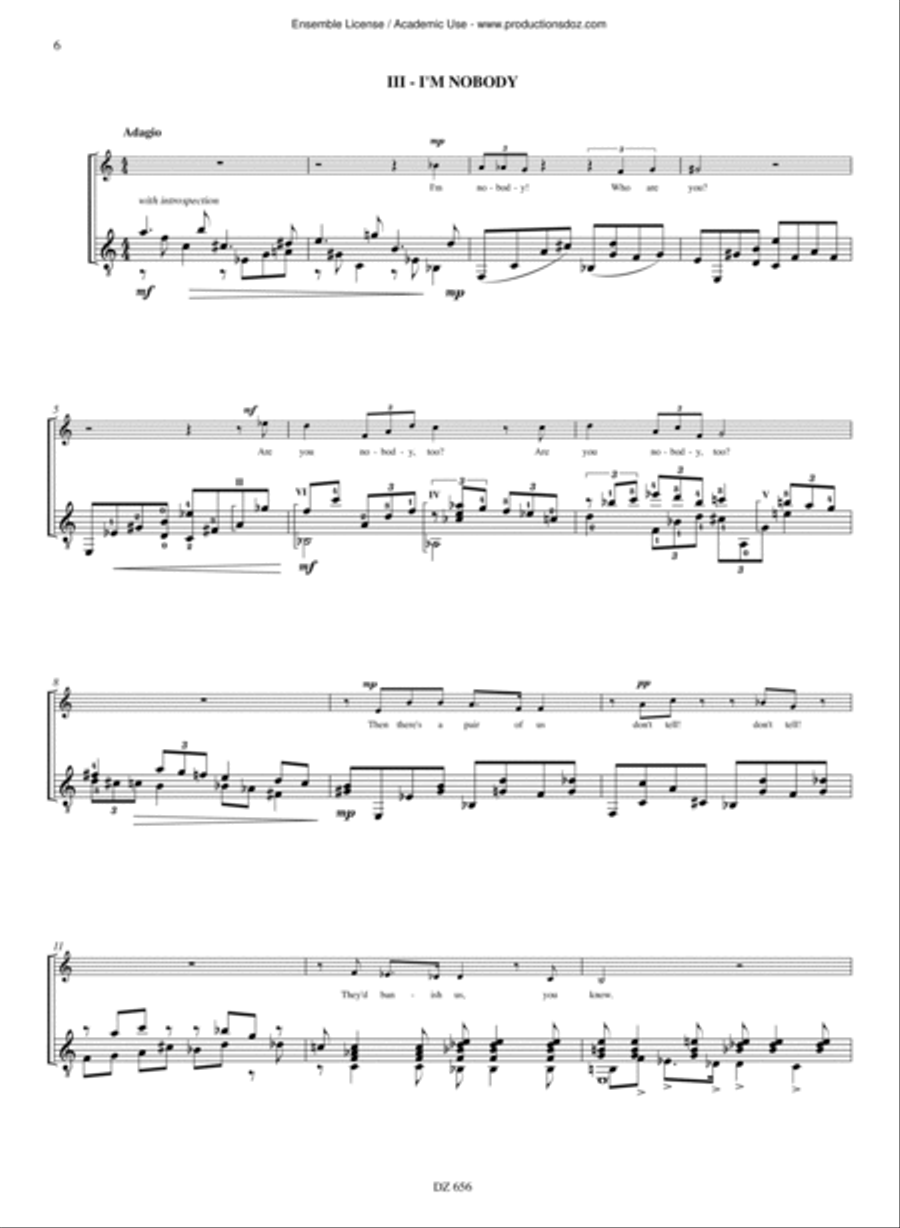 Five Poems of Emily Dickinson Classical Guitar scores gallery preview page 6