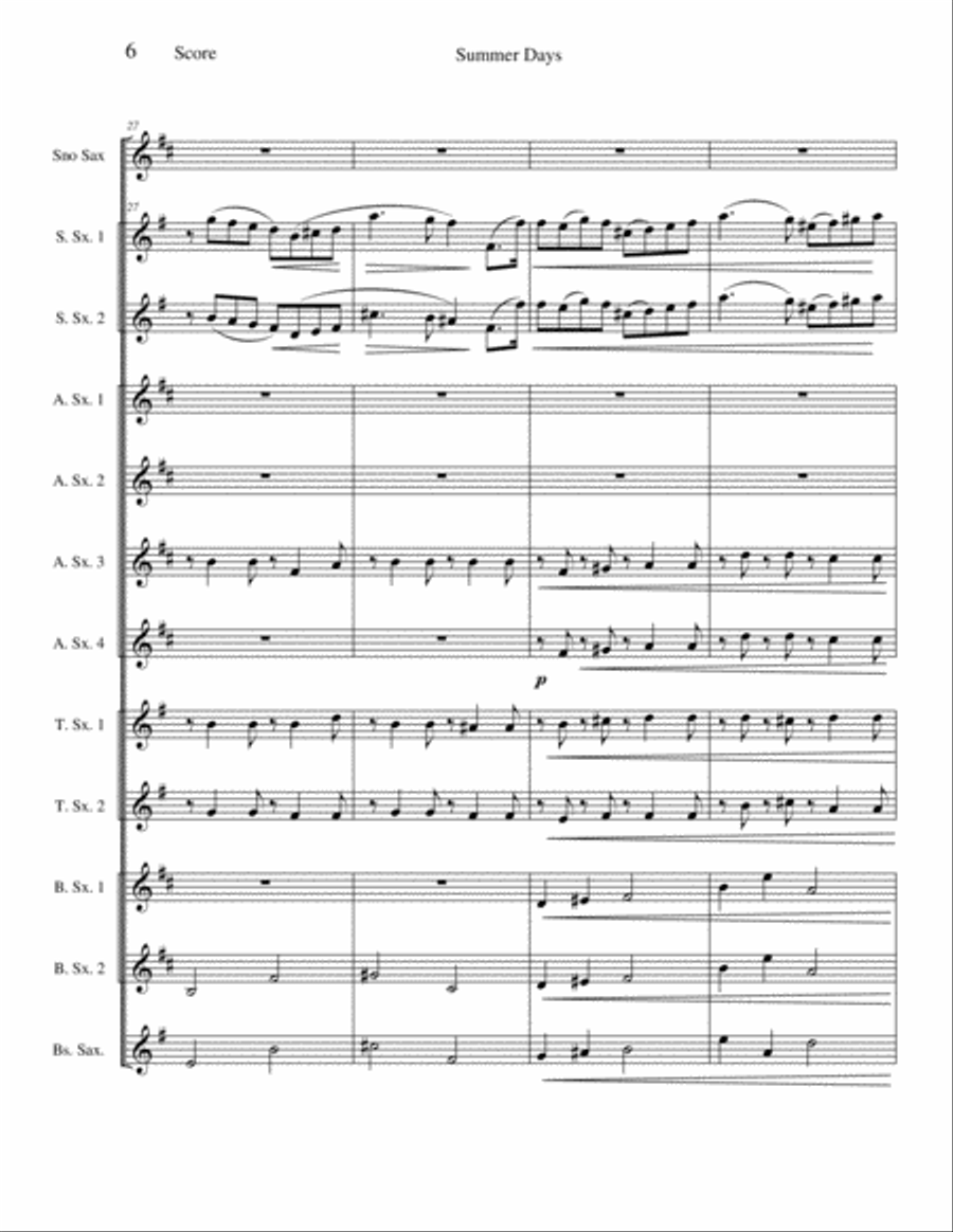 Summer Days - 2. On the Edge of the Lake Woodwind Ensemble scores gallery preview page 6