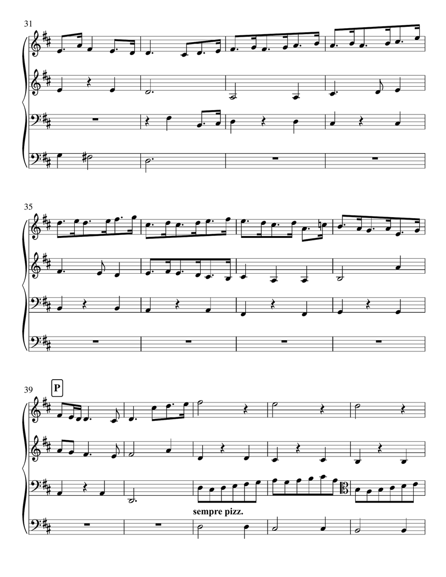 Chaconne from King Arthur for String Quartet (2 violins, cello and double bass) String Quartet scores gallery preview page 4