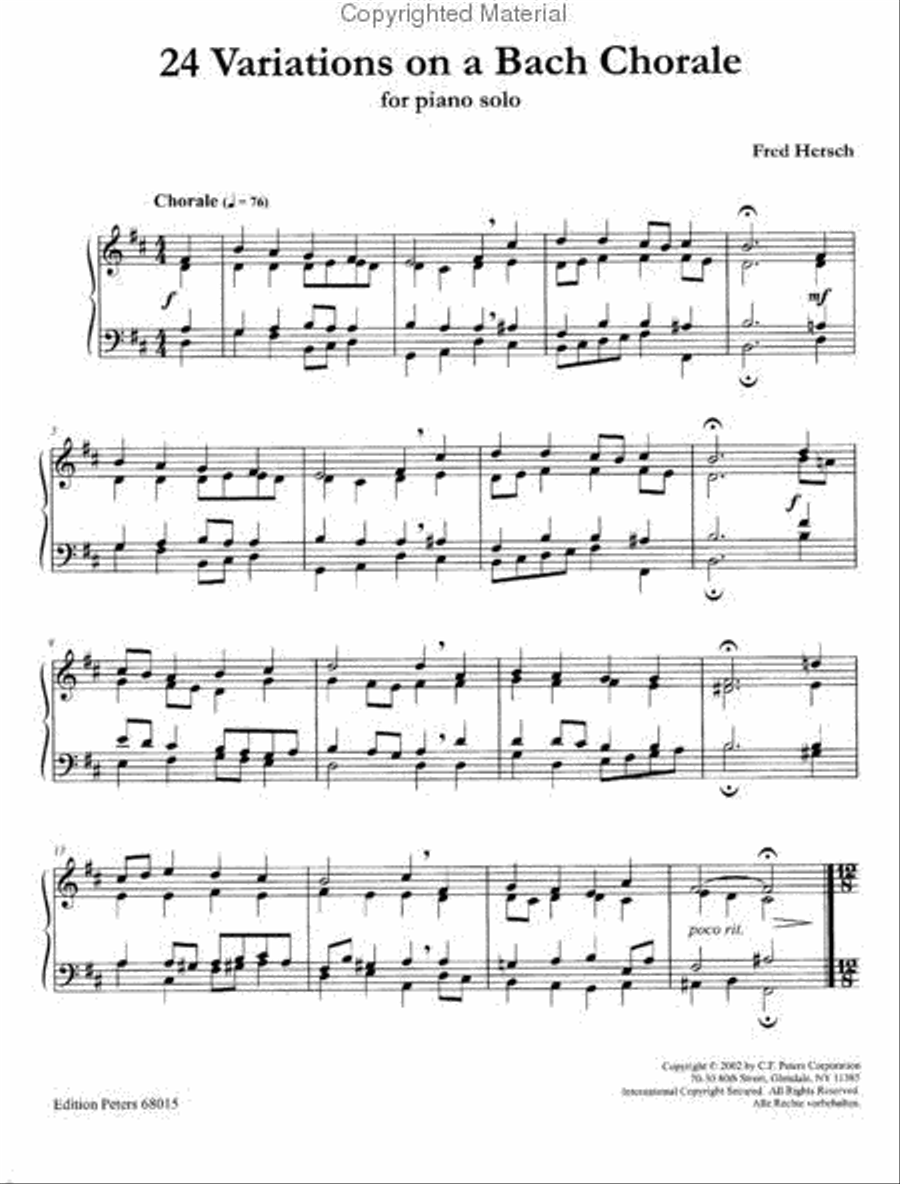 24 Variations on a Bach Chorale Piano Solo scores gallery preview page 2