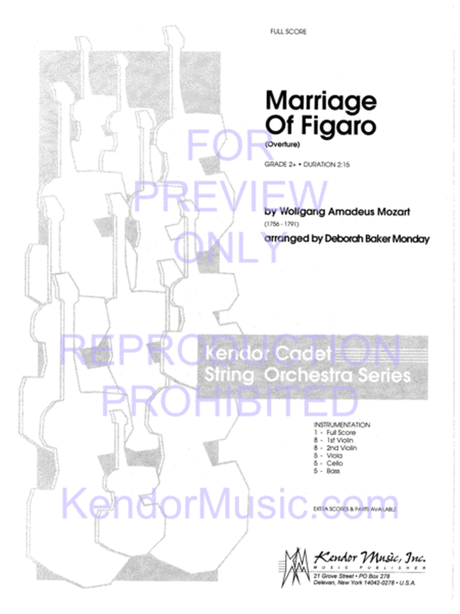 Marriage Of Figaro (Overture) (Full Score)