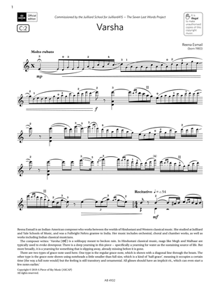 Varsha (Grade 8, C2, from the ABRSM Violin Syllabus from 2024)