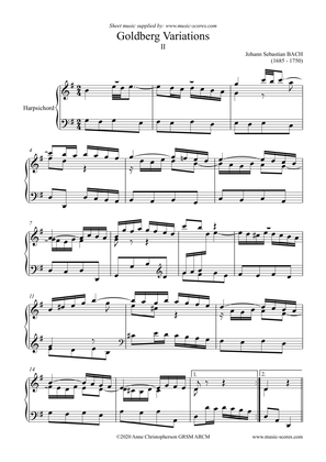 2nd Variation from Goldberg Variations - with written out ornamentation - Harpsichord